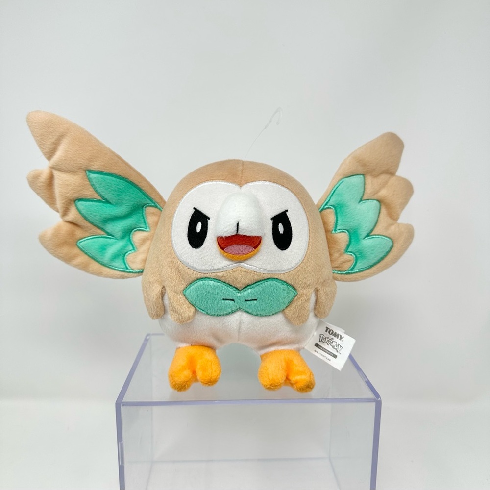 Pokémon Official Tomy Rowlet Owl Nintendo 2017 Plush Soft Stuffed Toy rare 7”